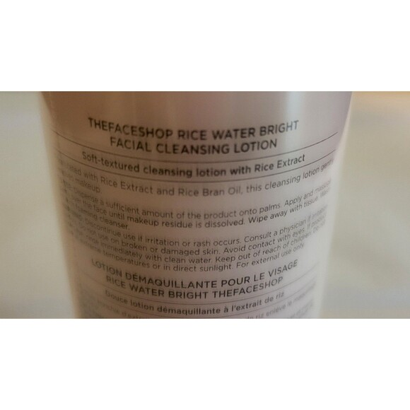 The Face Shop Rice Water Bright Facial Cleansing Lotion Face Brightening 200ml - Picture 2 of 2